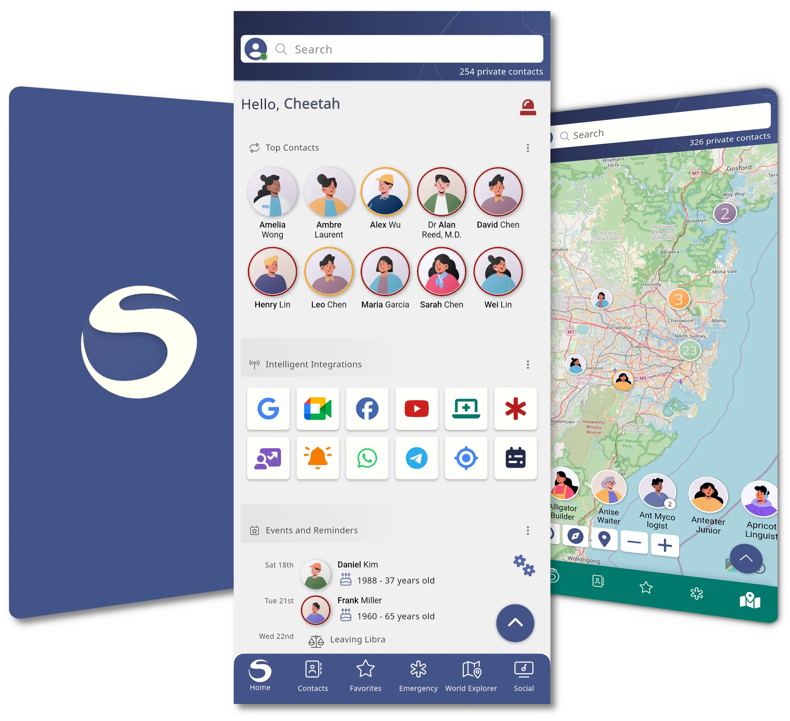 Saropa Contacts: Mobile App Screenshot